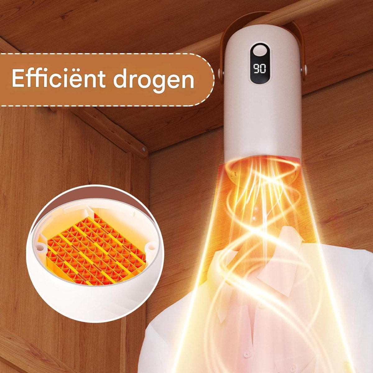 Automatisch Strijkapparaat - Kledingdroger Stomer - Snel Kleding Drogen - Opvouwbaar Draagbaar Ontwerp - 10.5 x 7.5 cm - Wit