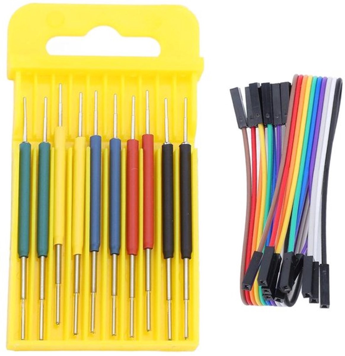 Set van 10 siliconen jumper draden met mini IC testhaken en grabber clips voor nauwkeurige elektrische tests en breadboard toepassingen