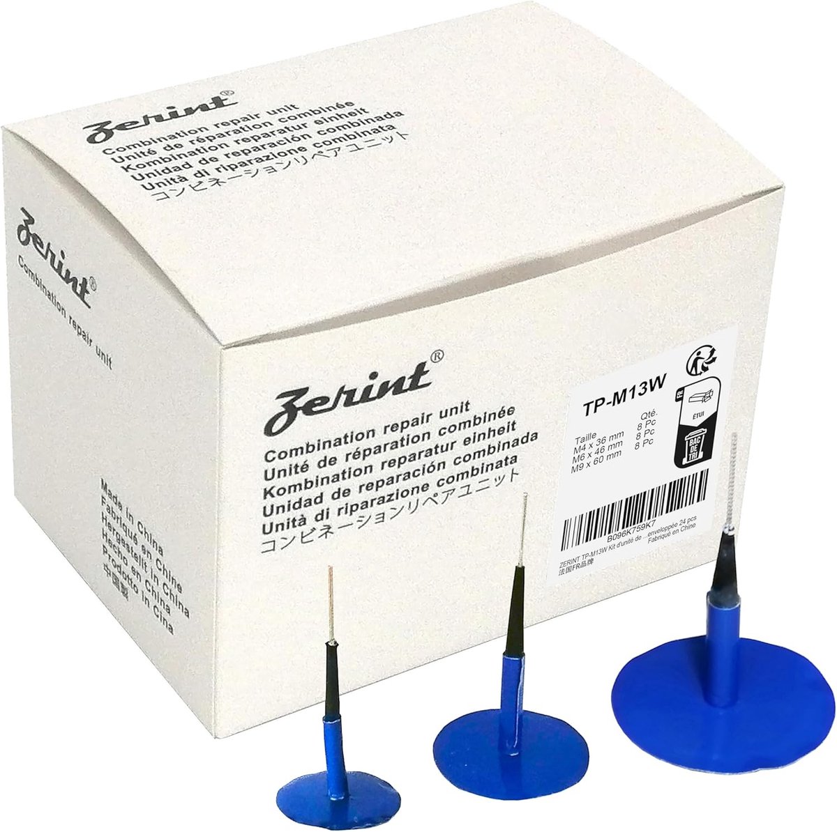 Reparatieset combinatie 4.5 x 35 mm - 6 x 45 mm en 9 x 60 mm - voor chemische en warmte-vulkanisatie - ShopVlot