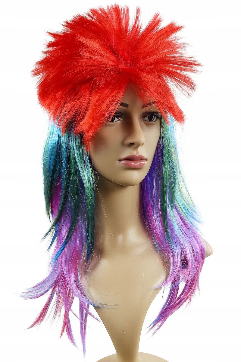 Kleurrijke Pruik Lange Rechte Haren voor Feesten & Cosplay