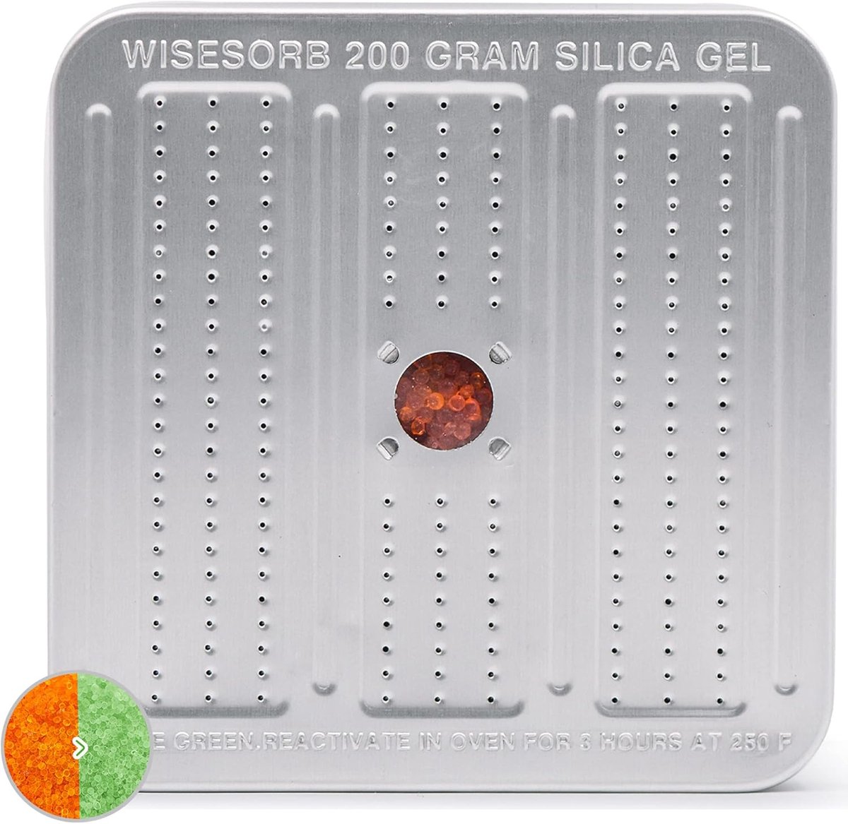 Wapenkluis ontvochtiger 200g - herbruikbaar silicagel - indicatorparels oranje-groen - beschermt wapens tegen vocht - ShopVlot