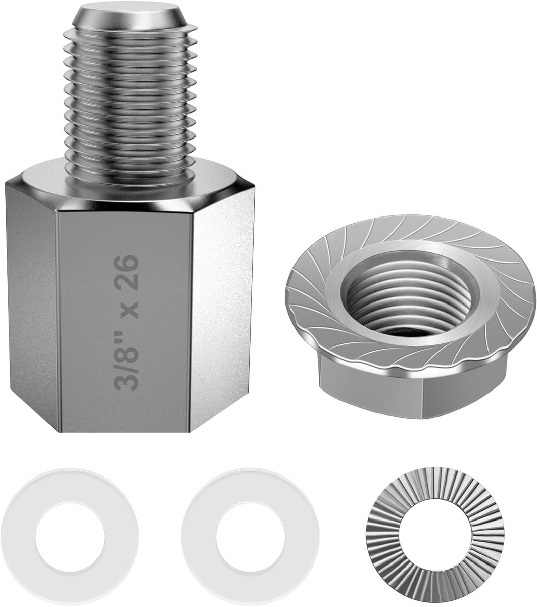 SnelShoppen - Universele Fiets Koppeling Adapter, 3/8" x 26 Solid Shaft, Zilver, Geschikt voor Fietstrailers, Ideaal voor Fietsaccessoires