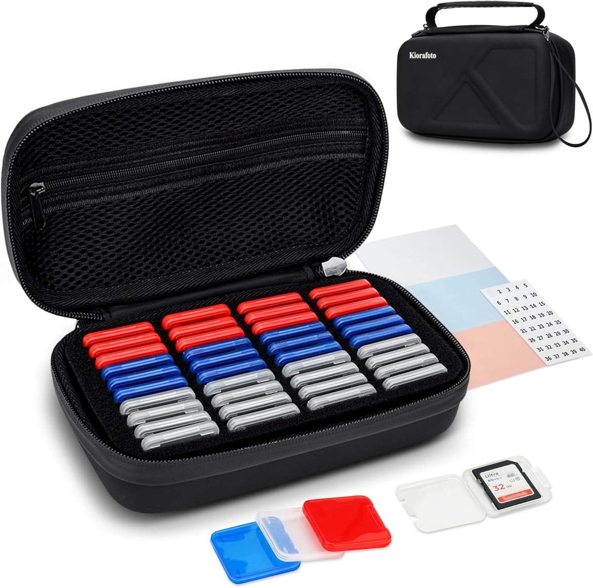 SD Kaartenhouder 40 Pcs - EVA Hard Shell - Waterdicht en Schokbestendig - Organiseer je geheugenkaarten - ShopVlot