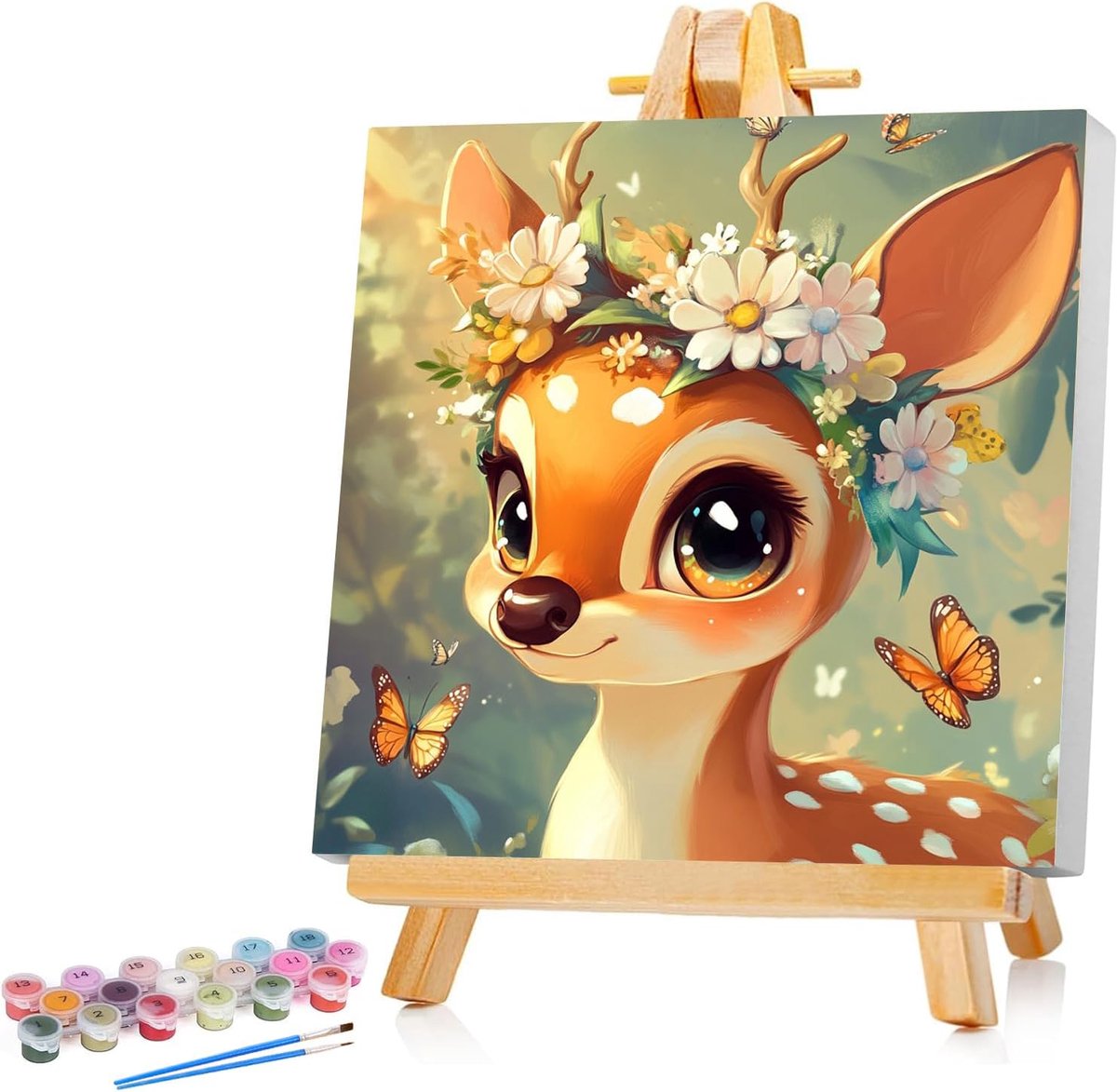 Schilderen op nummer - 20 x 20 cm - handgeschilderde olieverf - decoratie voor thuis - ShopVlot