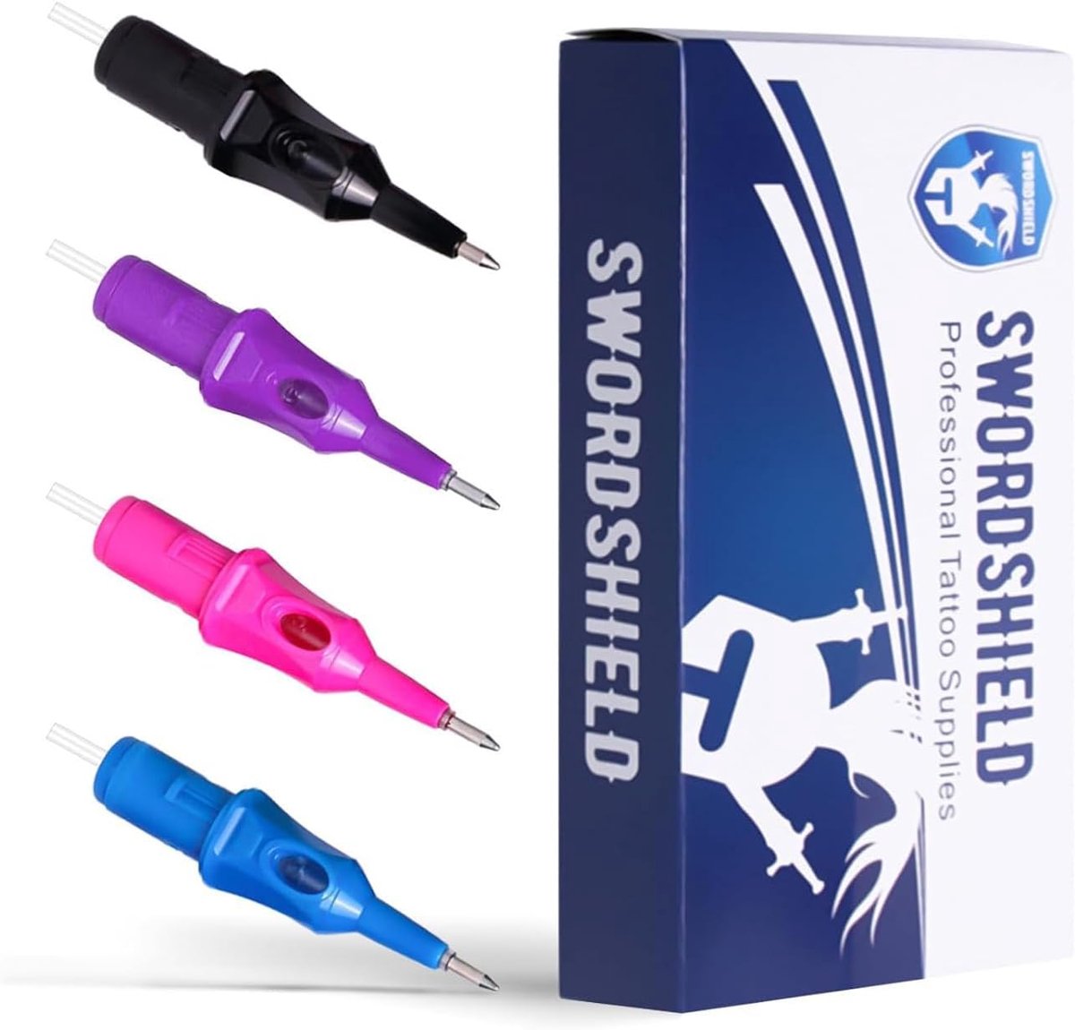 Tattoo pen set - 20 stuks - 4 dekkende kleuren - ballpoint pen voor tattoo-oefeningen - ShopVlot