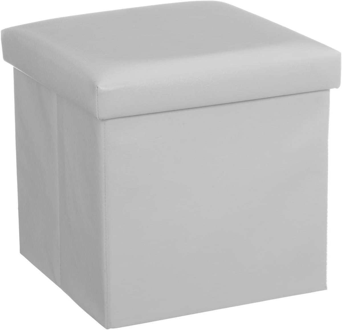 Opvouwbare Opbergdoos - Opbergkist Poef - Woonkamer Organisatie - Met Deksel - 38 x 38 x 38 cm - Wit