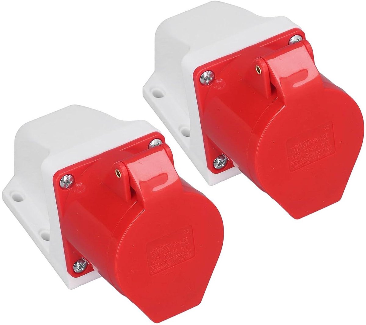 Industrieel Stopcontact - Stekkerconnector 5-pins - Werkplaats Stroomtoevoer - IP44 Waterdicht - 32A 380V - Grijs
