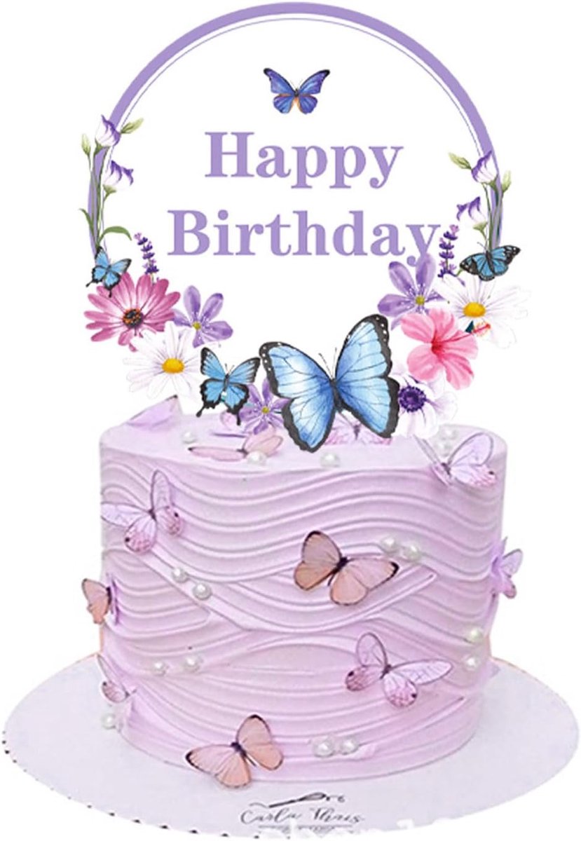 Decoratieve vlinders taarttopper - roze - feestelijke cake decoratie - perfect voor verjaardagen - ShopVlot