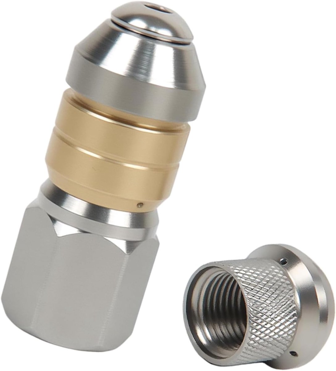 Hogedruk-reinigingssproeier 1/8 inch - roterend mondstuk - roestvrij staal - gericht reinigen van slangen - ShopVlot
