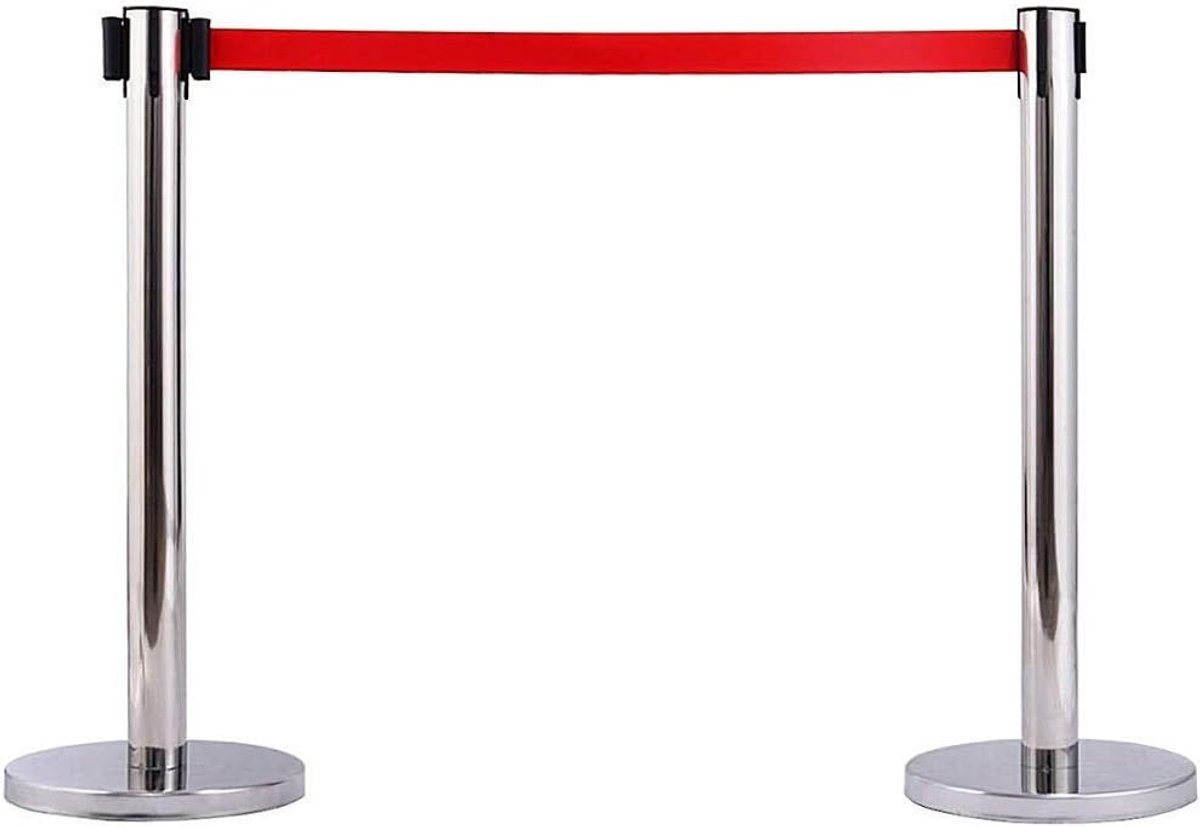 Belt Stanchie met Inklapbare Band - Ecoline - 2m Band - Barrièrepaal voor Crowd Control - ShopVlot