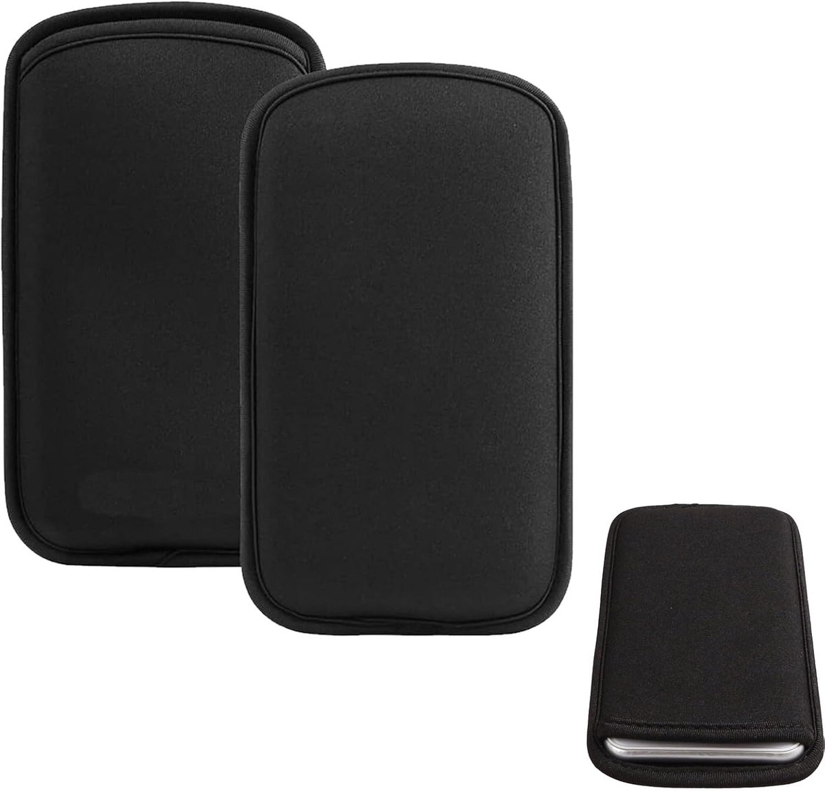 Mobiel hoesje 2 stuks - neopreen - schokbestendig en krasbestendig - ideale bescherming voor onderweg - ShopVlot
