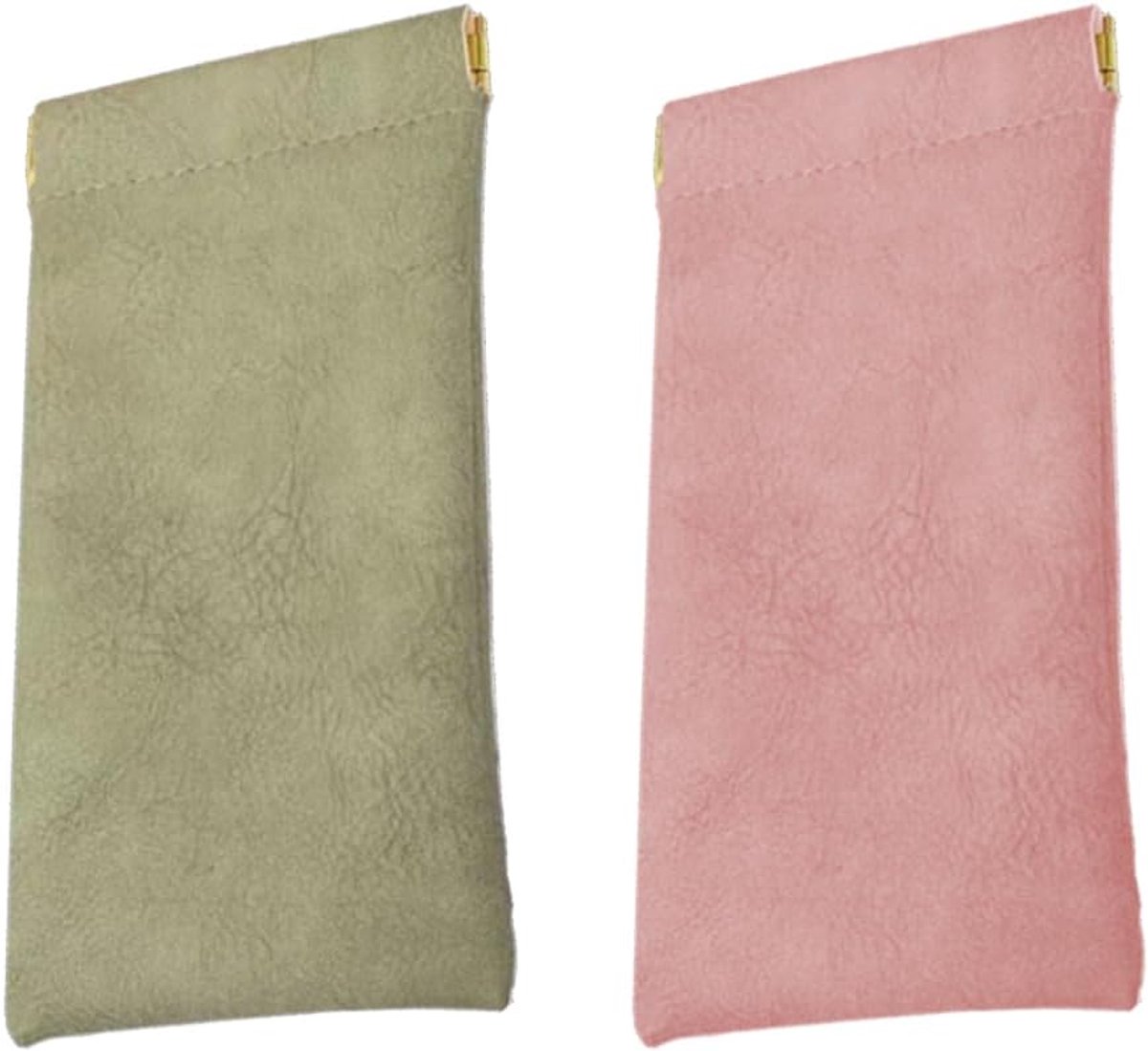 Brilhouder soft PU leer - 2 stuks - roze, groen, blauw - draagbaar en ideaal voor reizen - ShopVlot