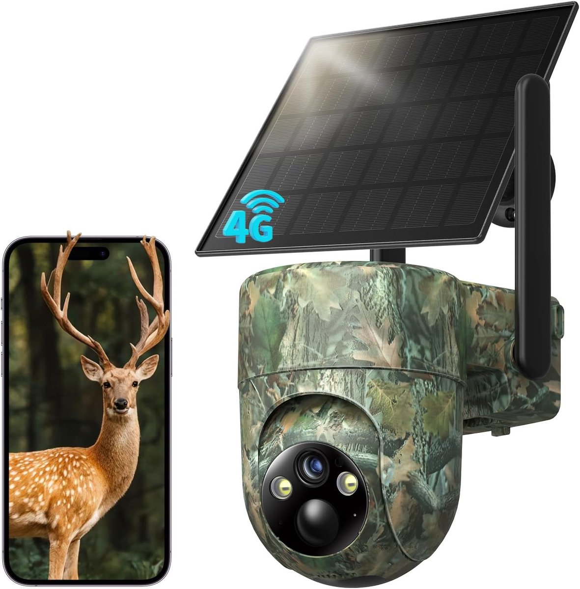 Beveiligingscamera 4G LTE - Draadloze Solar Camera - Mensdetectie PIR - Ideaal voor buitengebruik - ShopVlot