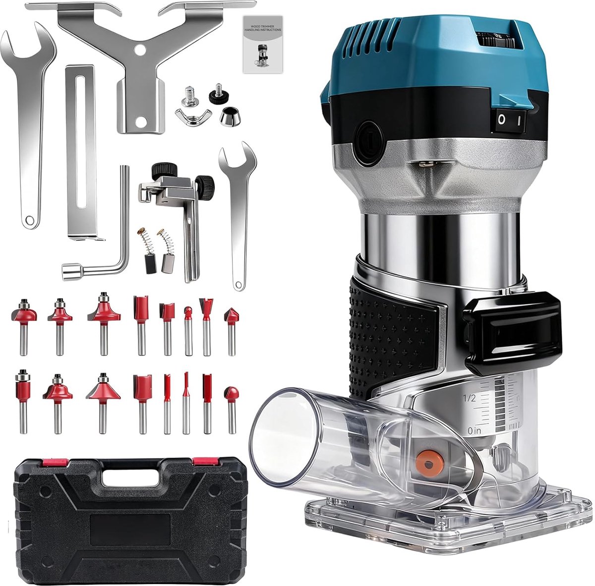 Houtfrezer 1000 W - Enkelhandige frezer - 6 variabele snelheden - Professionele resultaten bij elk project - ShopVlot