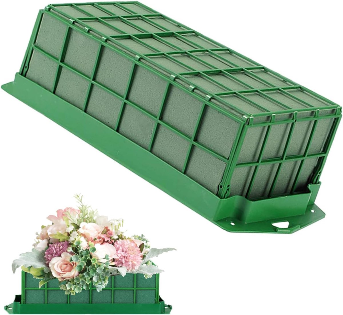 Bloemschikschuim met houder - rechthoekig - waterabsorberend - perfect voor vers bloemen - ShopVlot