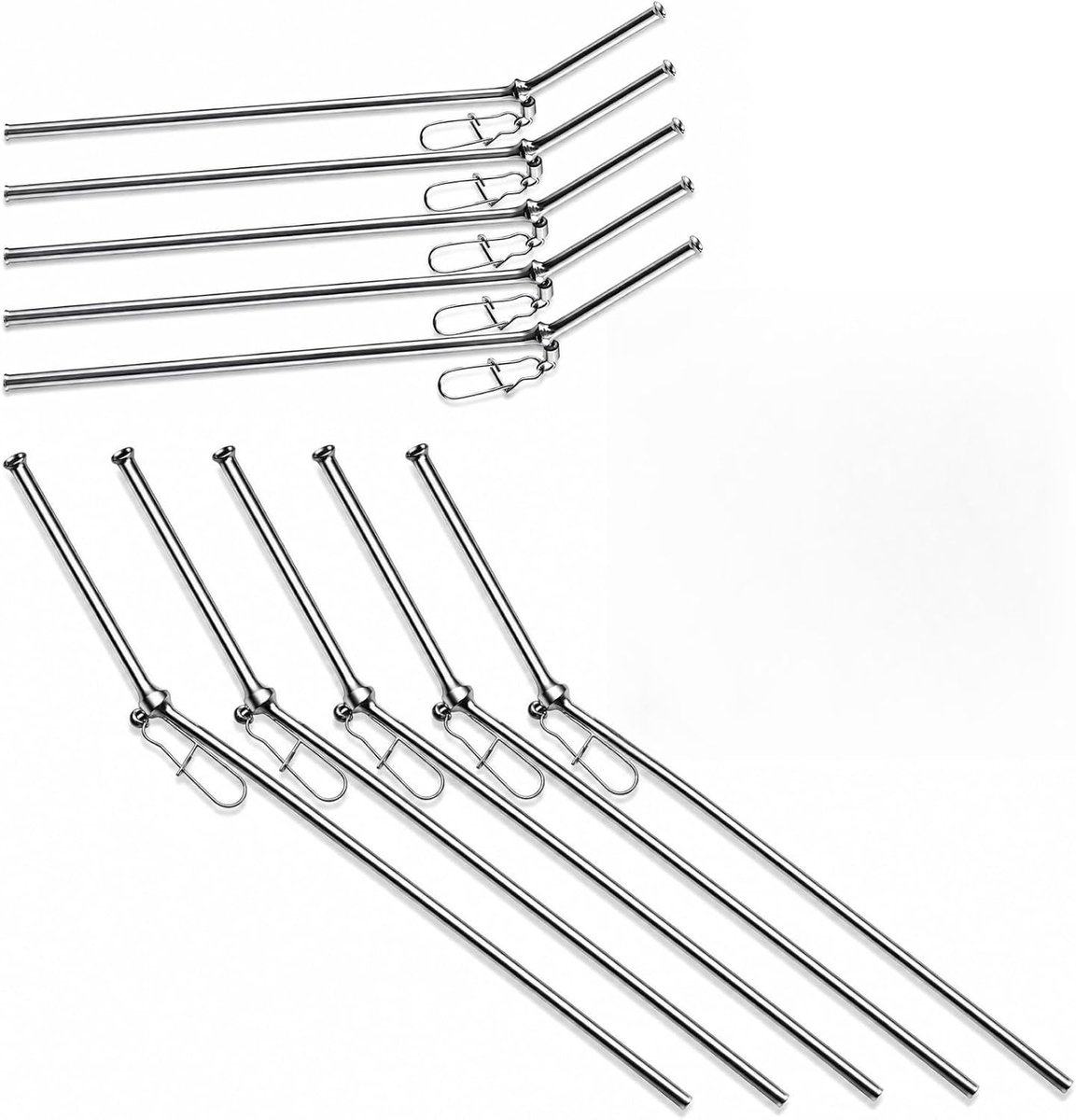 SnelShoppen - 10 stuks anti-wirwar feeder connectoren 2 mm - Koper corrosiebestendig visaccessoires voor karpervissen - 5 buizen 90 mm + 5 buizen 120