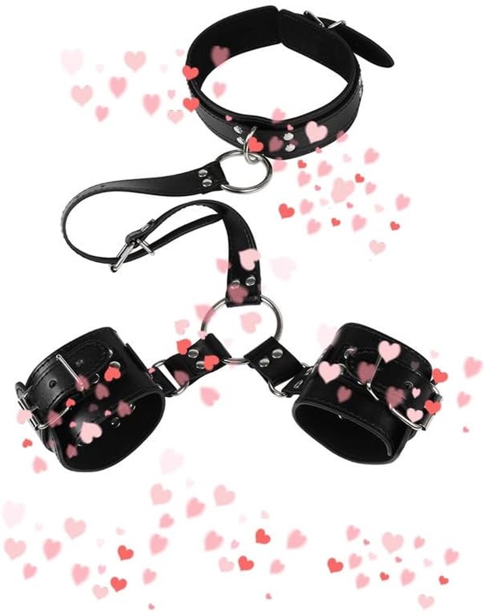 BDSM accessoires verstelbare zwarte leren handboeien - multifunctioneel - voor krachttraining en fitness - ShopVlot