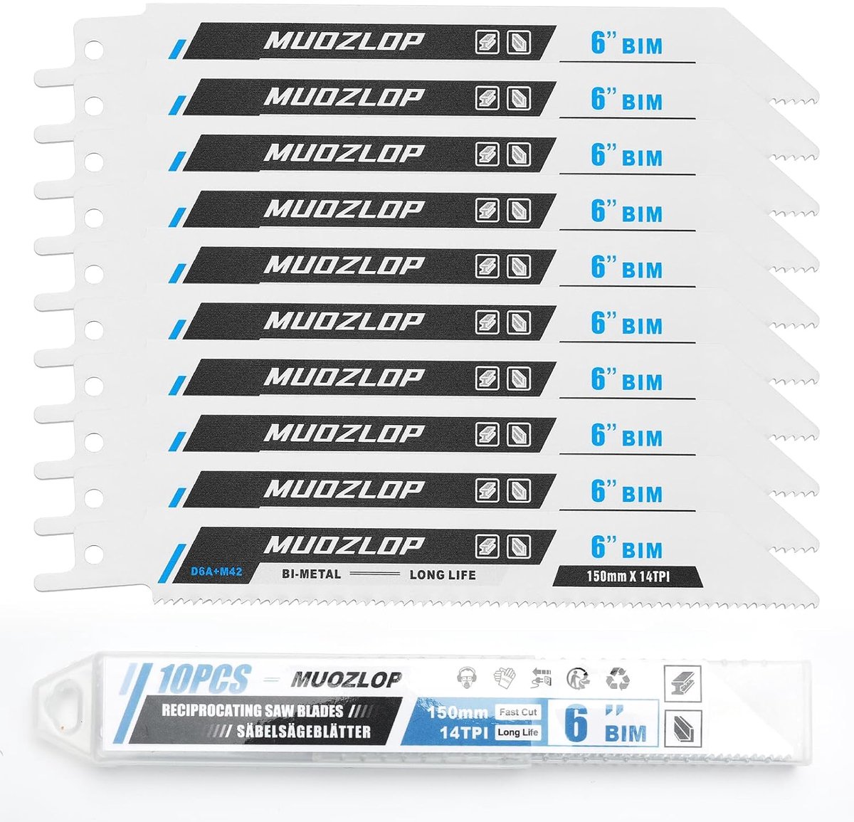 Reciprokezaagbladen set 25/10/5pcs - bi-metaal - 6/9/12 inch - voor hout/metaal - ShopVlot