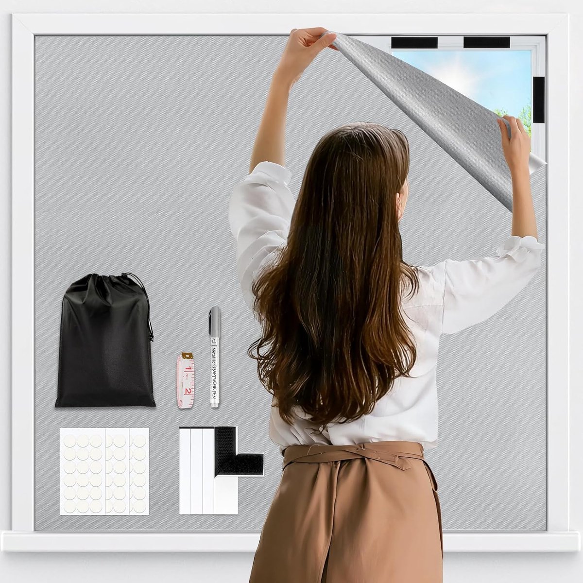 Zwartoutgordijnen 200 x 148 cm - Thermisch materiaal - UV-filterend - Ideaal voor slaapkamers - ShopVlot