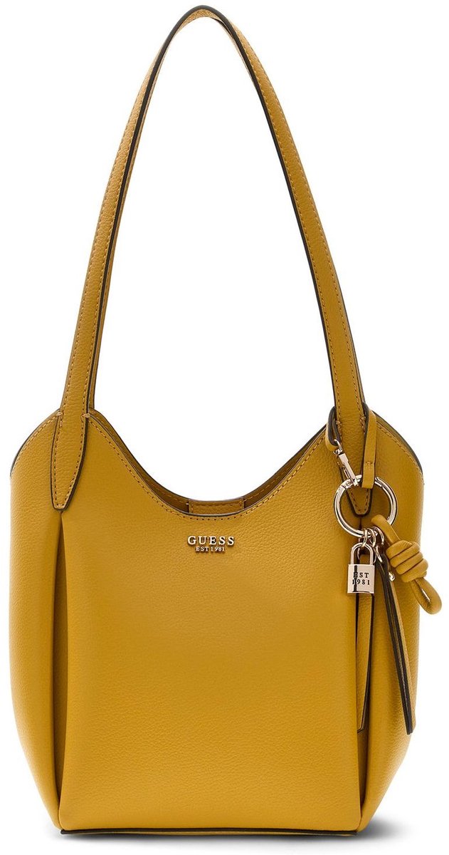 GUESS schoudertas Melody Bucket Topaz mosterdgeel