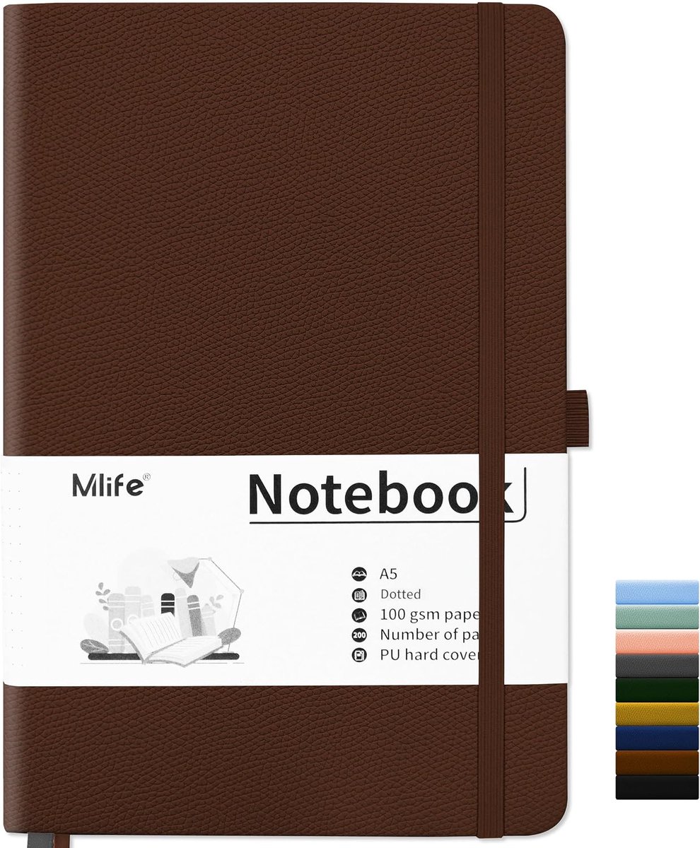 Notitieboek A5 - 100 GSM dik papier - PU leren kaft - Perfect voor kantoor schrijven - ShopVlot
