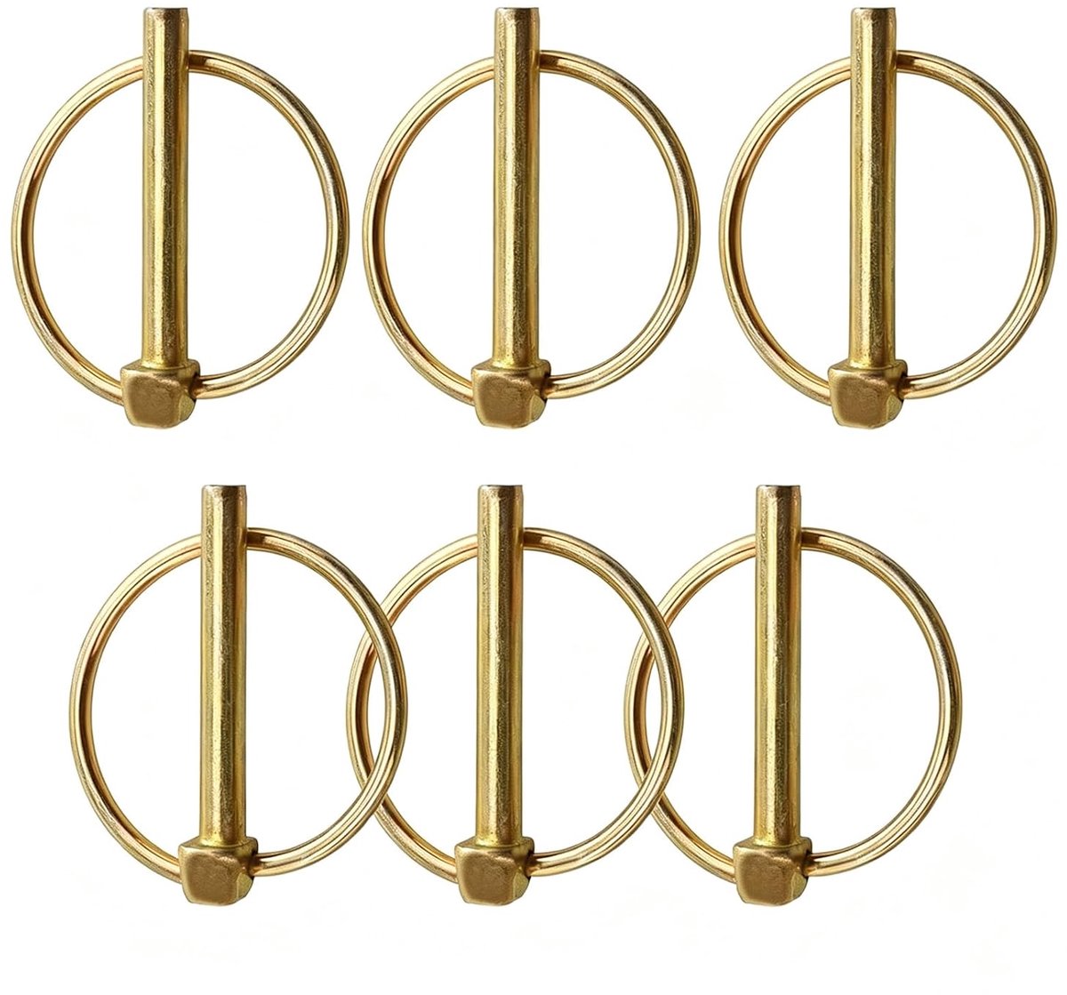 ronde klapstekers, 5 x 30 mm vouwsplinten, gegalvaniseerde klapsplinten, veiligheidsklapstekker, assortimentskit, voor boot, fiets, aanhanger, tractor, grasmaaier, 6 stuks