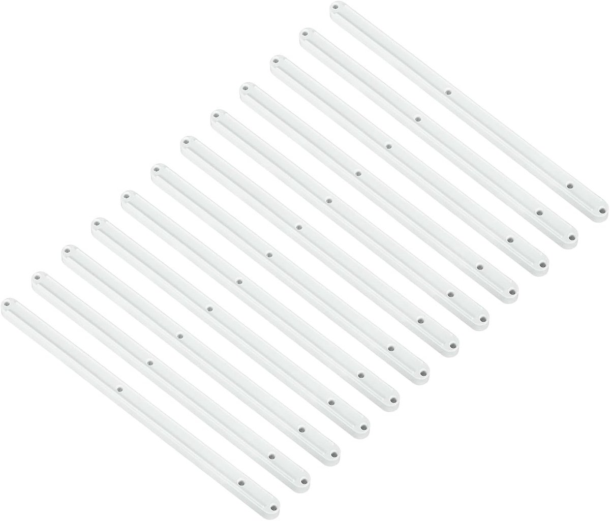 12 stuks glijrails voor laden, 300 mm, kunststof rails met zijdelingse groeven voor laden, kasten, salontafels, nachtkastjes (wit)