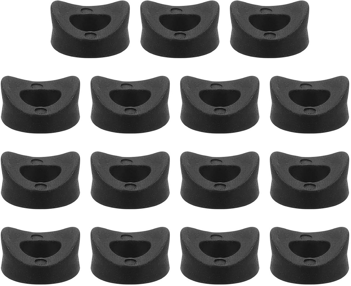15 stuks ronde sluitringen van kunststof, 8 mm x 19 mm x 5 mm, zwart, concave sluitringen van PE, afstandhouder, bevestigingsvoorziening voor ronde buisbevestiging