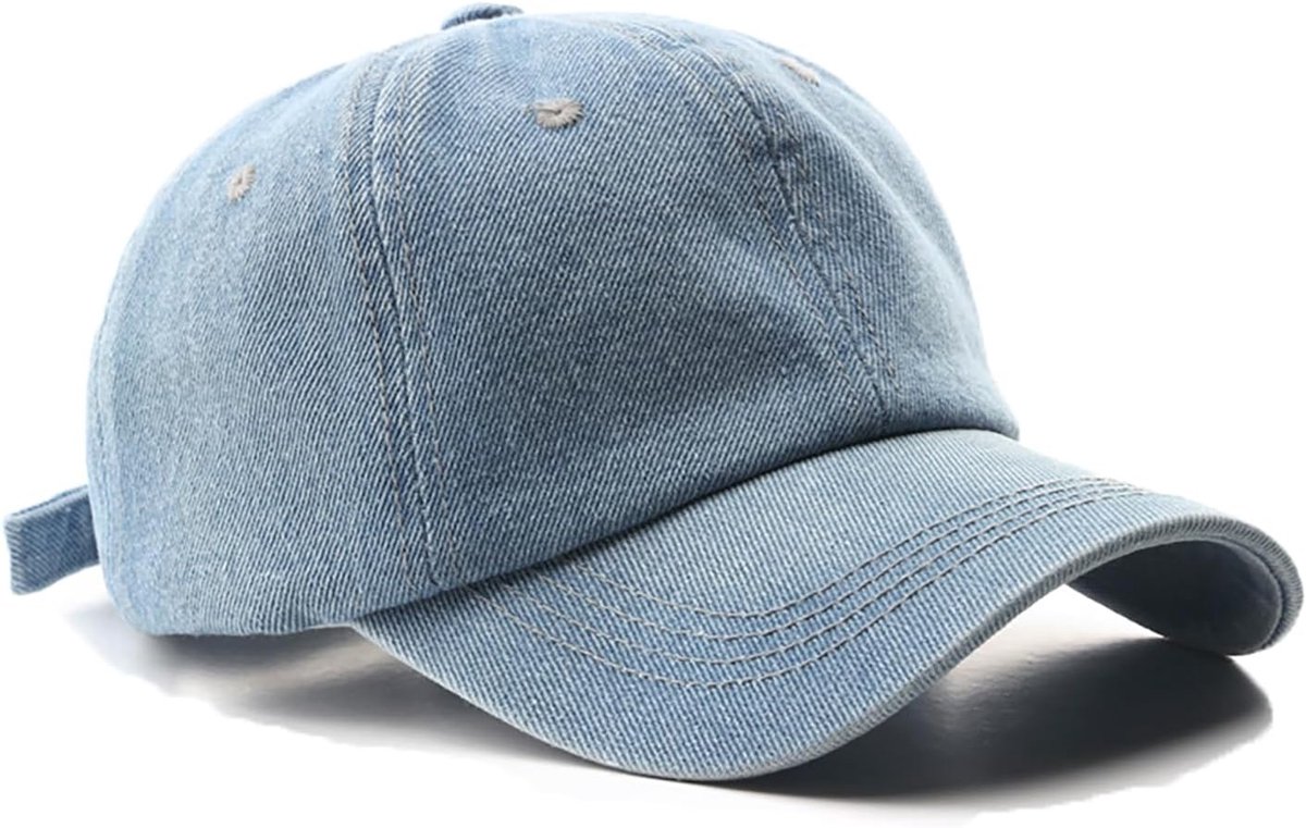 Honkbalpet Denim Hoeden Voor Dames,Baseballpet Voor Dames Zonbescherming,Zonnepet Voor Dames en Heren Ademend,Zomerhoed Dames Verstelbaar,Uniseks Sport Mutsen,Voor Strand,Park,Kamperen,Wandelen