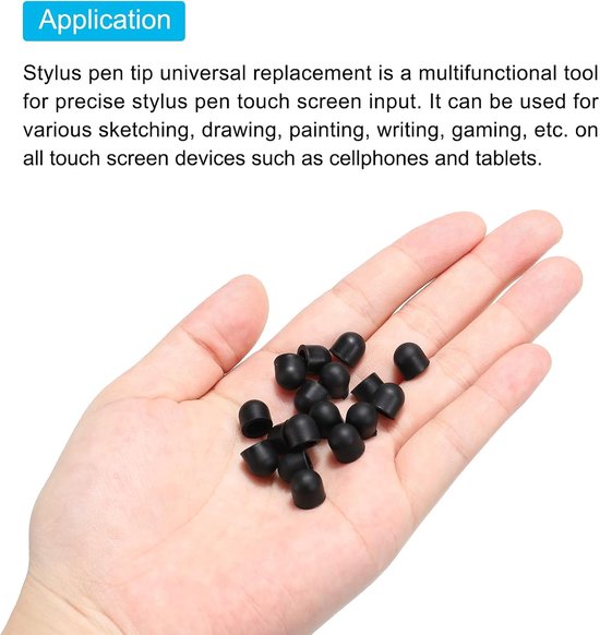 30 stuks stylus penpunten geleidend siliconen rubber capacitief touchscreen pennen punt zacht universele vervanging 8 mm — afbeelding 5
