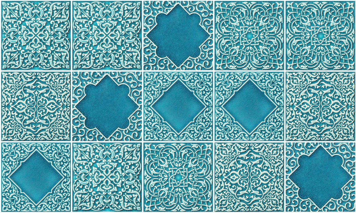 Sticker Waterdichte Stickers – Arabische Marokkaanse Sprookjes – 15 x 15 cm – Pakket van 15 Zelfklevende Tegelstickers Gemaakt van Film – voor Muur Badkamer – Keuken Muur Keuken – Plakkende
