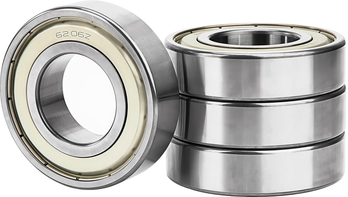 4 stuks 6206ZZ kogellagers, 30 x 62 x 16 mm, diepe groef, kogellagers van koolstofstaal, 6206Z verzegelde lagers, geschikt voor rolplanken, scooters, schaatsen