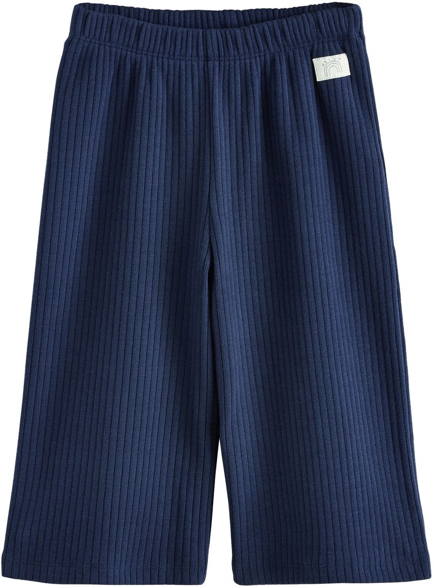 Next - Meisjes - Wijduitlopende geribbelde broek - Blauw