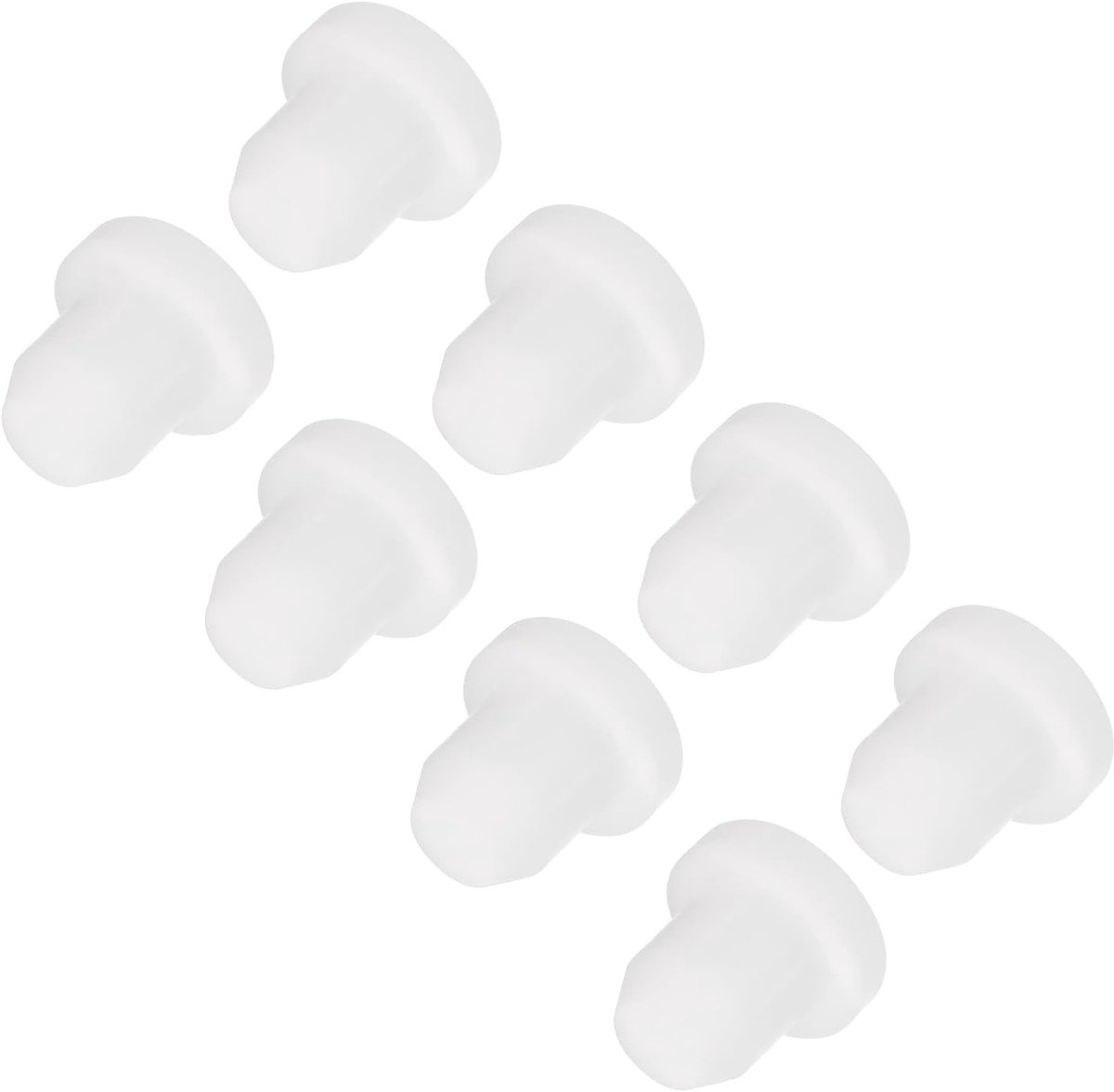 8 stuks T-vormige siliconen stoppen 6,5 mm 1/4 inch Dia Snap in stekkergat afdichting afdekking ronde rubberen stop voor keuken rubberen schotten waterdichte afdichtstoppen wit