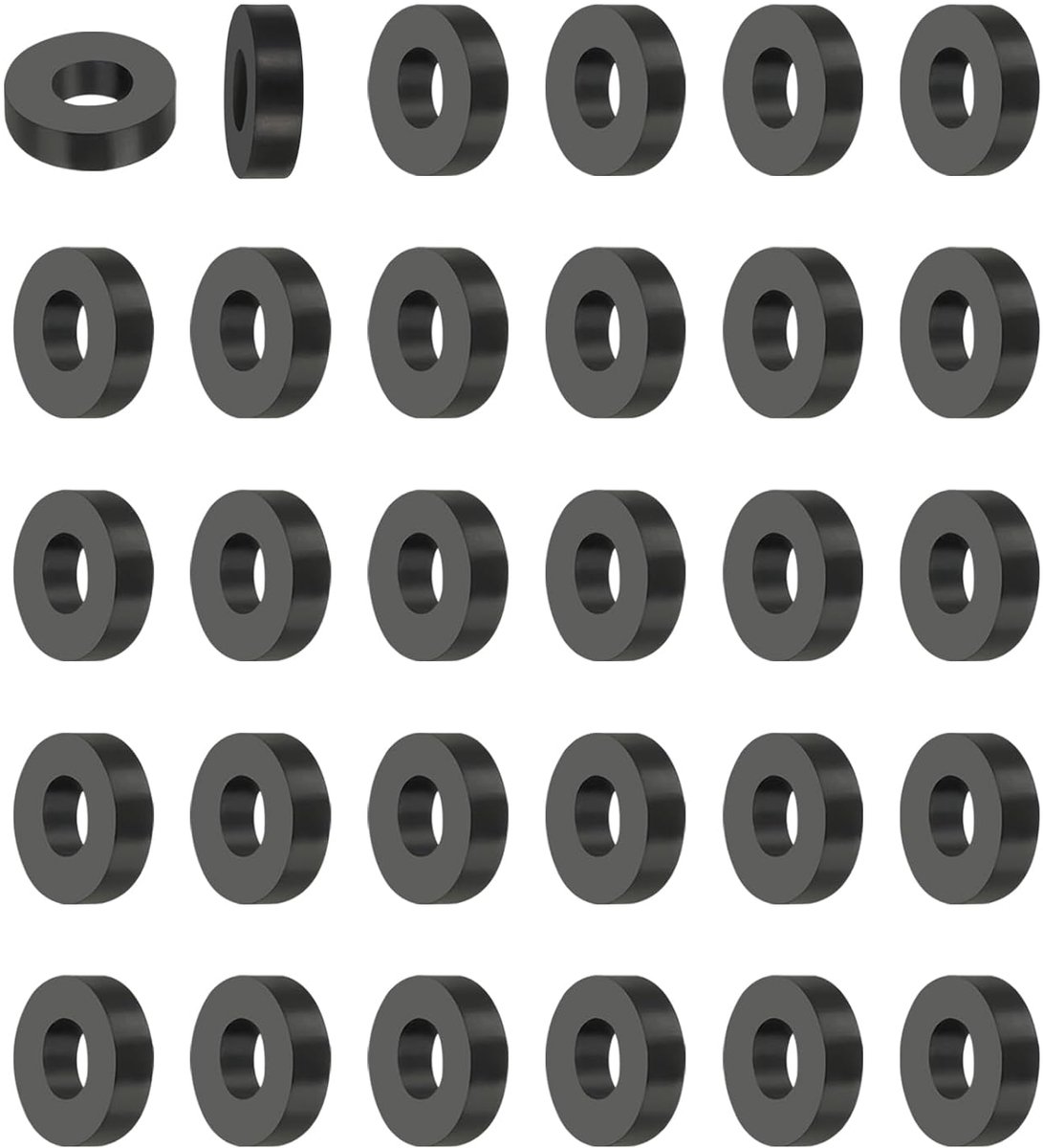 30 stuks rubberen sluitringen met gat, ID 5 mm OD 11 mm hoog, 3 mm rubberen afdichting, rond, geluidsdemping, platte afdichting voor auto, motormontage