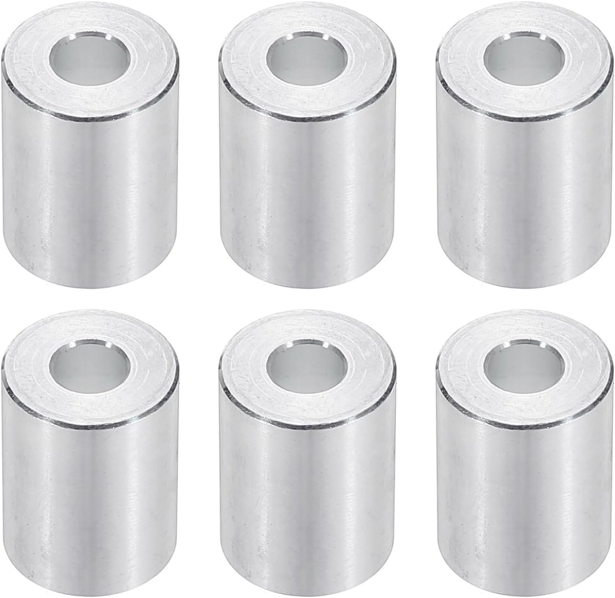 M6 Aluminium Spacers, 6 Stks Metalen Spacers Aluminium 6.2mm ID x 15mm OD x 20mm L Aluminium Spacer Schroef Standoff Ronde voor 1/4 of M6 Schroefbouten