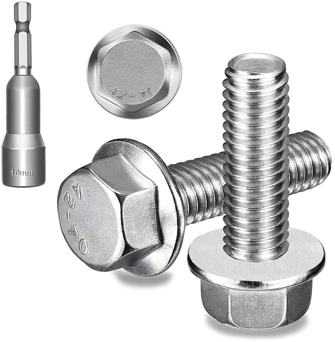 30 stuks Flanschschroef zeskantschroef M6x20mm Bundschroef DIN 6921 roestvrij staal A2 V2A schroeven met flens voor meubels, bouw, techniek