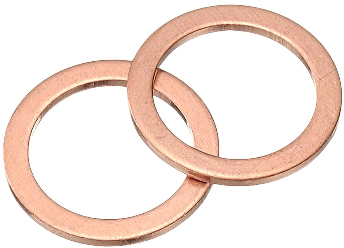 M12 sluitring, 26 stuks koperen ringsluitringen, 16 mm OD 1 mm dik, metalen afdichtring voor schroeven, bouten, moeren