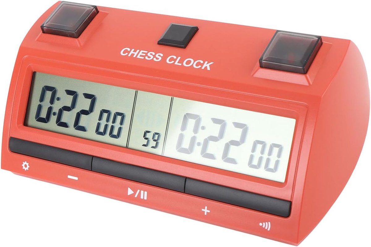Schaakklok Timer - Digitale Bordspelklok - Spel Tijd Bewaken - Groot Scherm - 20D x 11B x 8H cm - Zwart