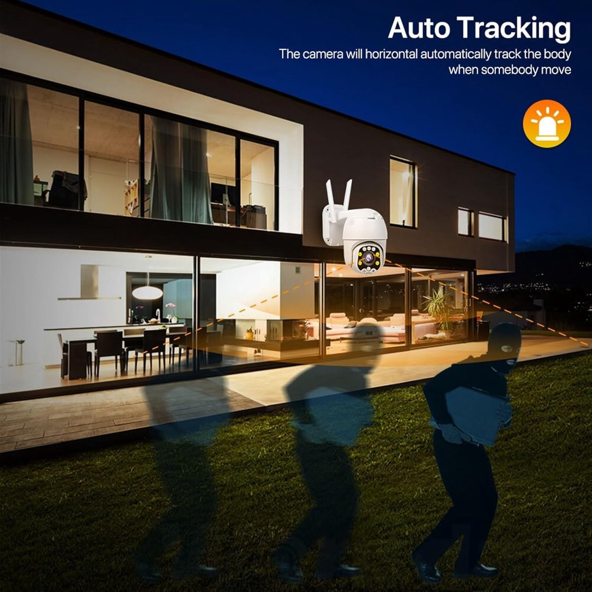 Beveiligingscamera Buiten - IP Camera Outdoor - Huisbewaking - 5x Optische Zoom - 5MP 1080P - Wit