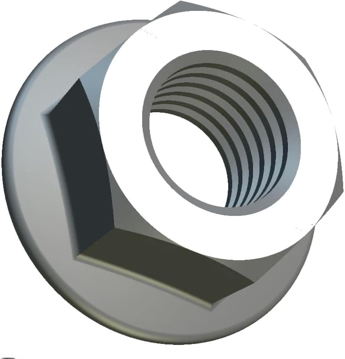 M8 Flensmoeren 17,9mm x 13mm - A2 RVS Lockmoer - Hex Flenskop - Eenvoudig te installeren - ShopVlot