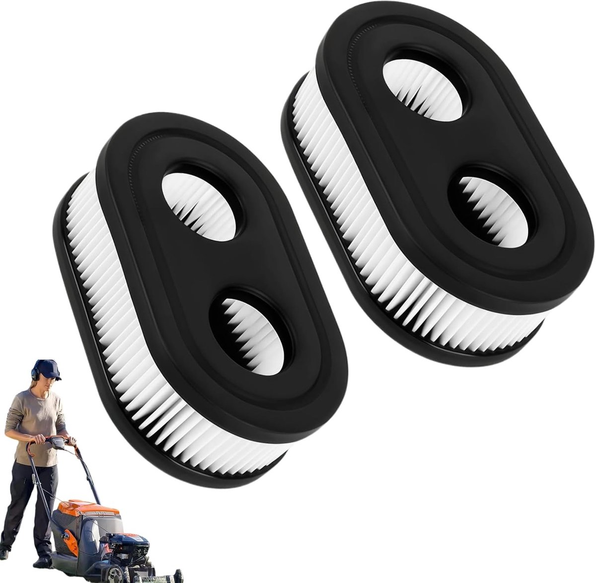 2 stuks luchtfilters voor grasmaaier, grasmaaier, luchtfilter voor grasmaaier, luchtfilterpatroon voor Briggs & - SnelShoppen