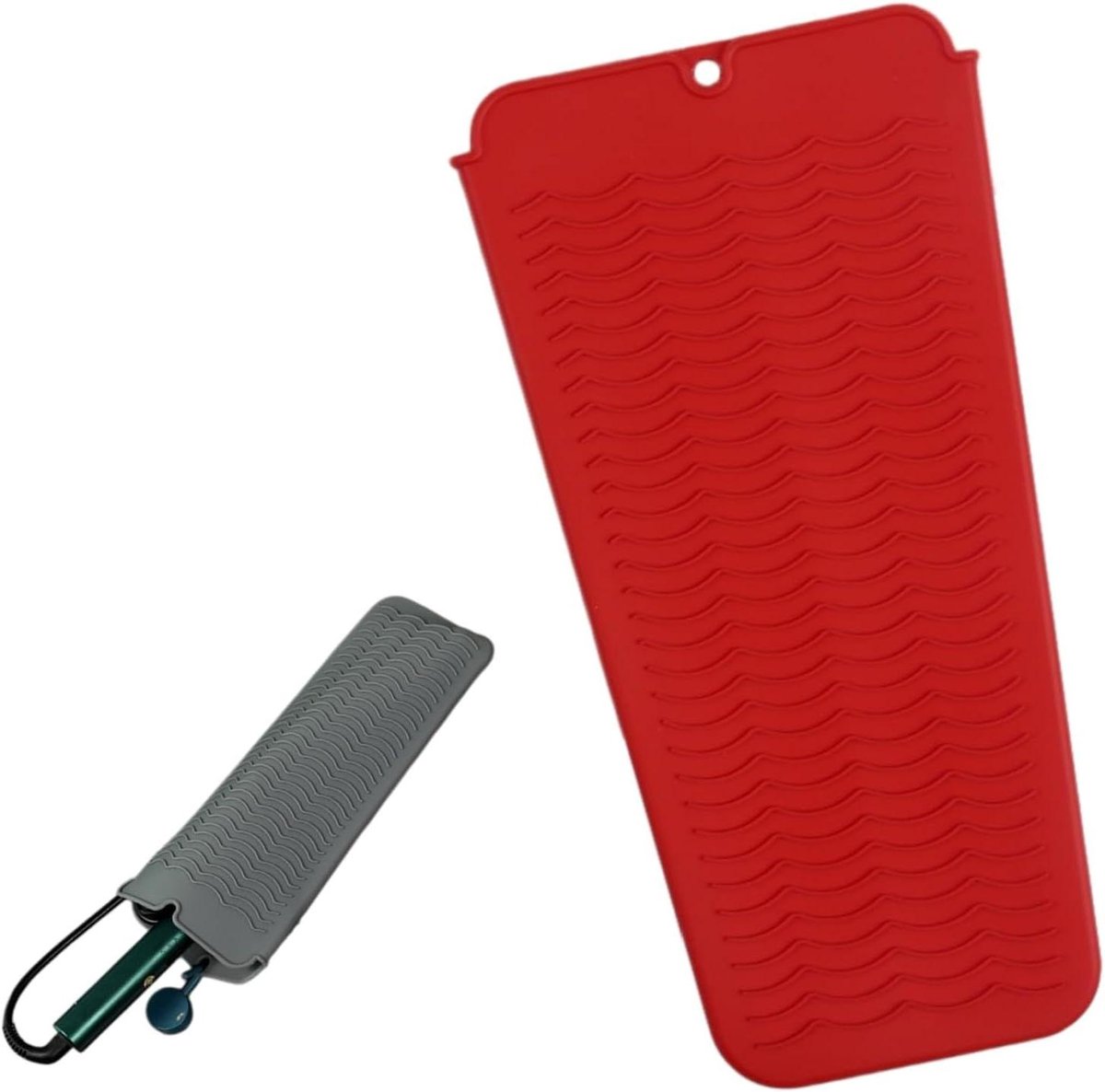 Hittebestendige Siliconen Mat - Beschermhoes Stijltang - Haar Stylen - Dubbele Beschermingsfunctie - 27.8*14*11CM - Rood