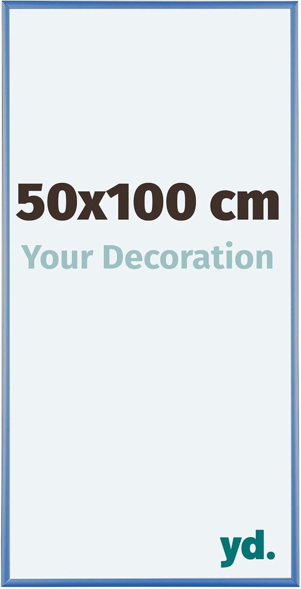 Fotolijst 50x100 cm - Staalblauw - Aluminium met acrylglas - Antireflecterend - Ideaal voor wanddecoratie - SnelShoppen