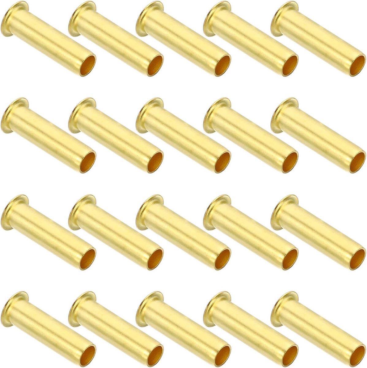 Messing Compressie Insert, 40 Pack 6mm OD x 4mm ID Tube Insert Tube Ondersteuning Compressie Fitting Assortiment Kit voor Water Olie Luchtpijp