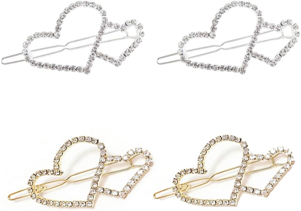 4 stuks strass haarspelden, kristallen haarspelden, strass, bobby pin, diamant haarspelden, glanzende haarspelden