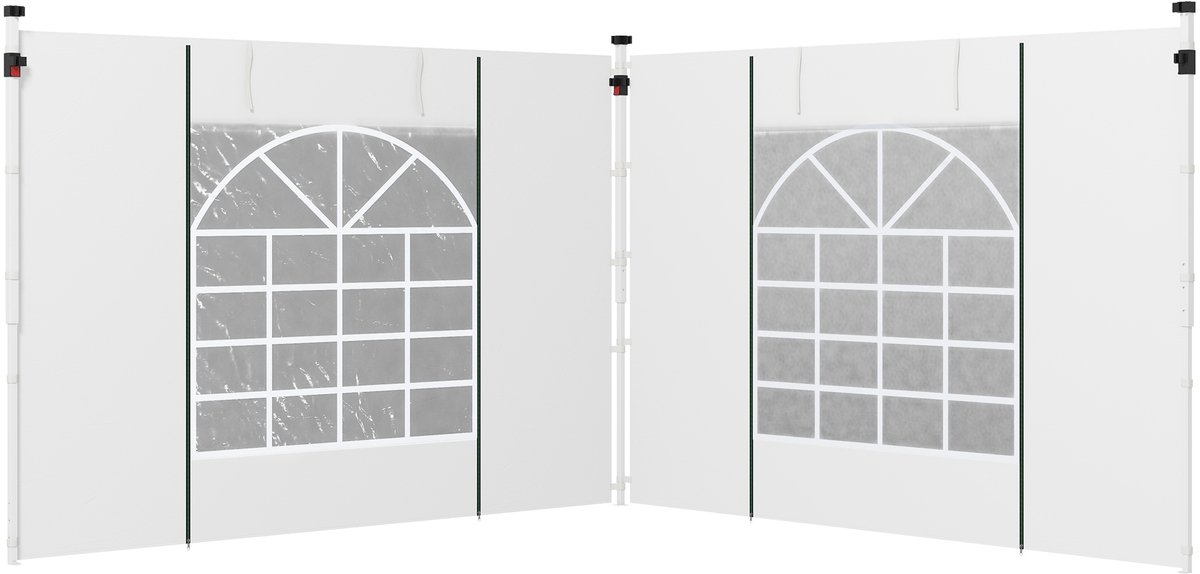 Paviljoengordijnen, set van 2, voor tuinpaviljoens van 3x6 m of 3x3 m, met ramen en deuren, wit
