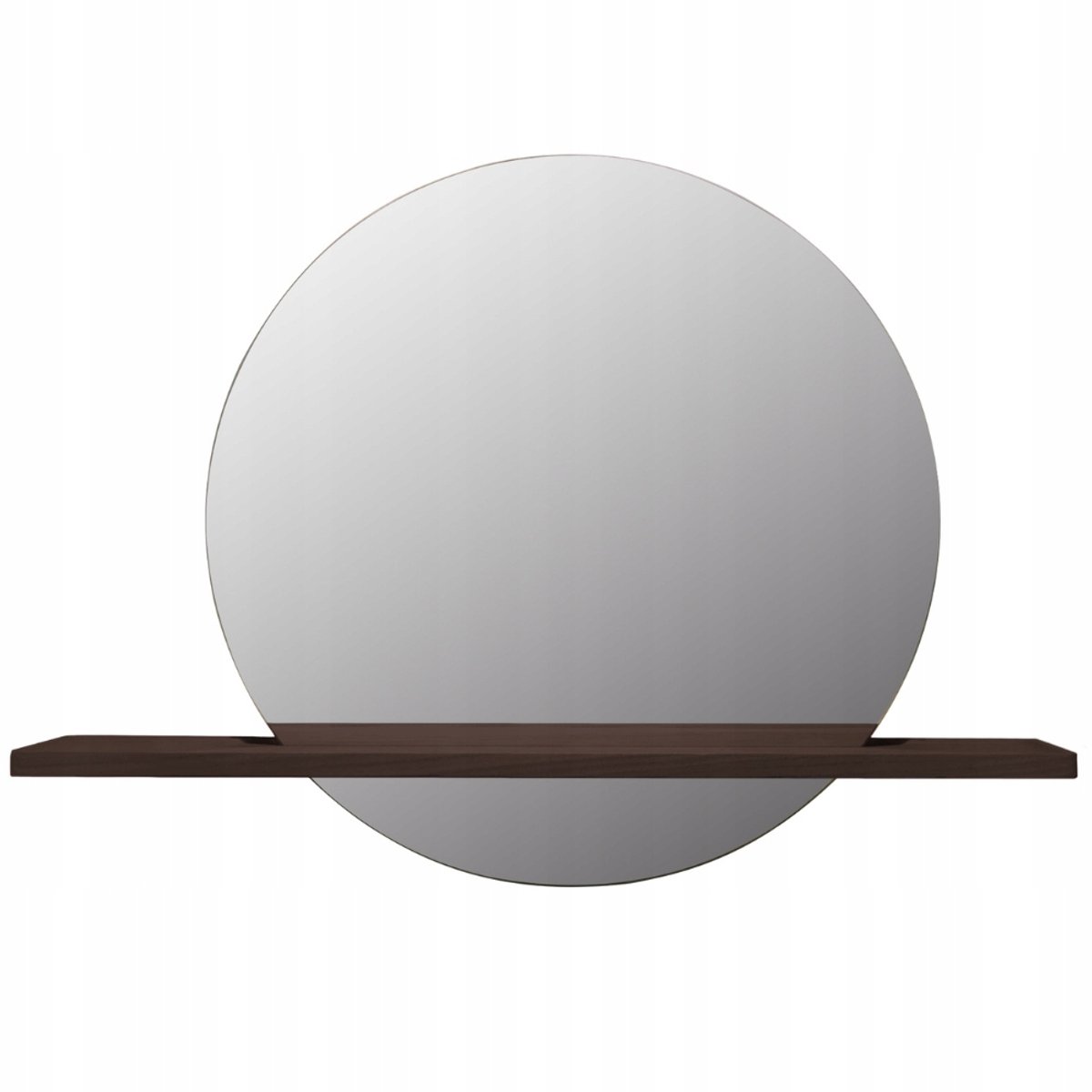 Merkloos LED Badkamerspiegel Rond 60cm met Houten Plank & Anti-Fog