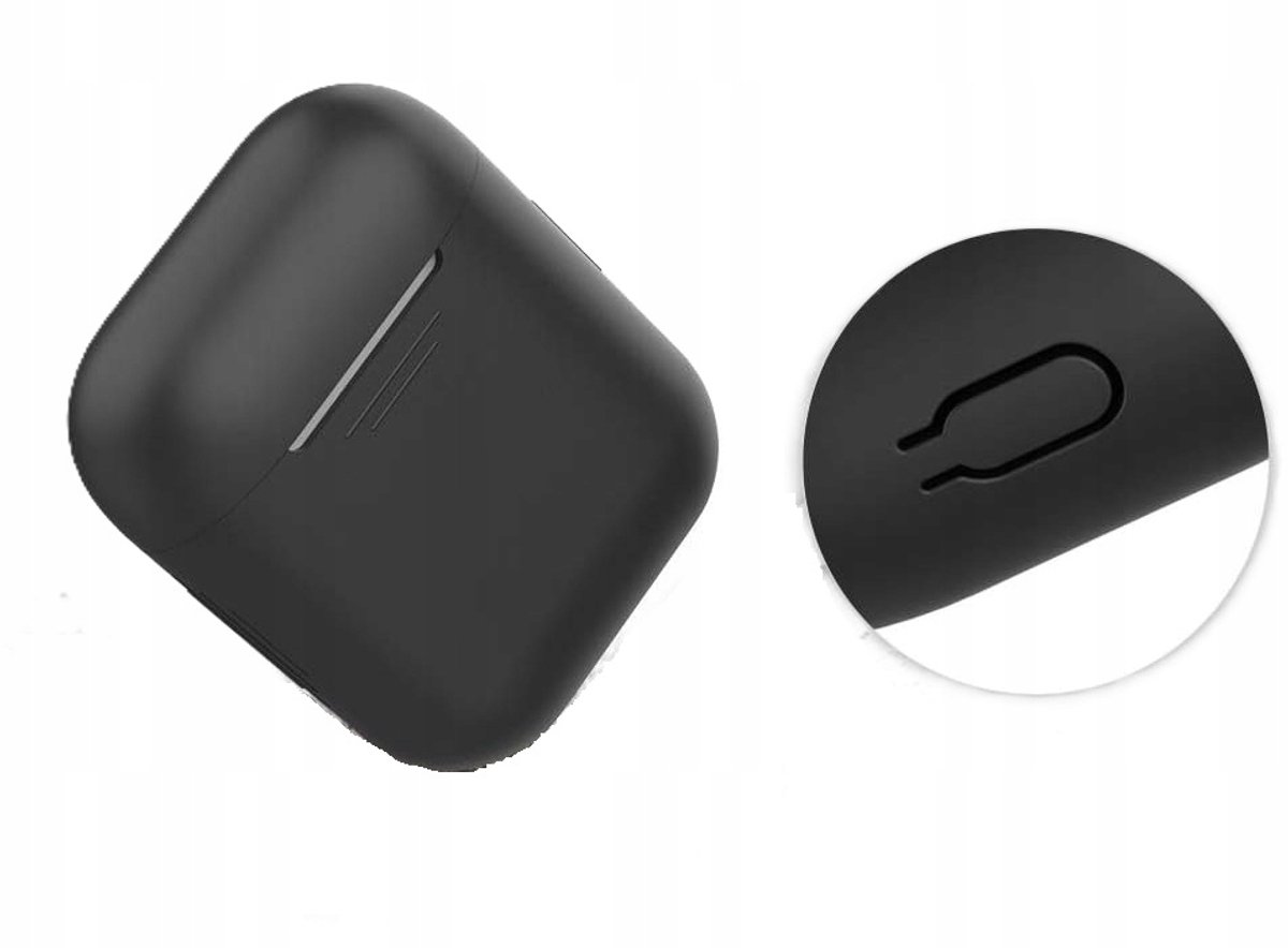 AhaStyle LED-siliconenhoes voor AirPods 1 & 2 - Zwart