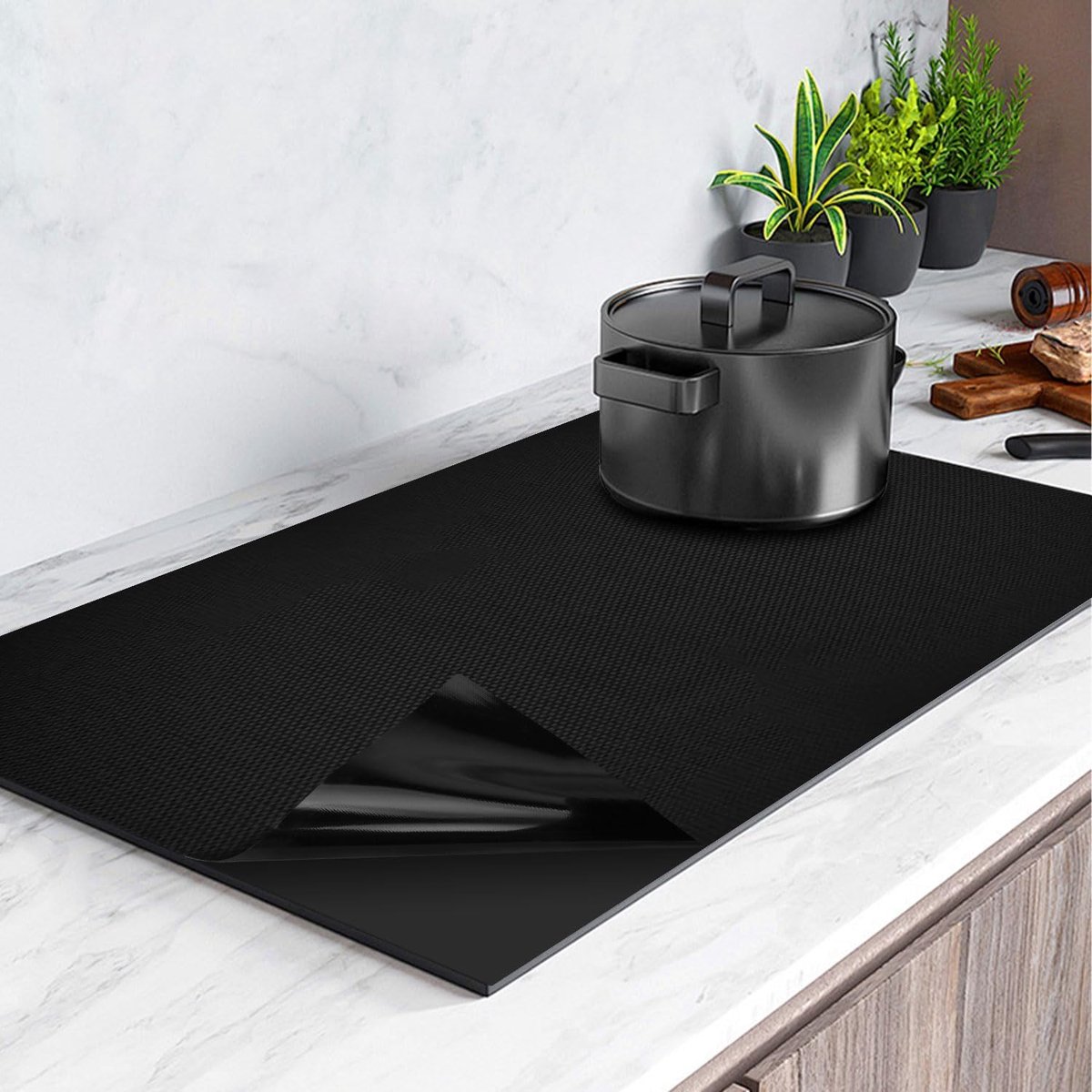 Inductiebeschermingsmat 52 x 61 cm - siliconen - hittebestendig - beschermt fornuis tegen vlekken - ShopVlot